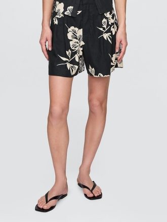 365 Shorts in misto lino a vita alta