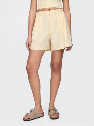 365 Shorts in misto lino a vita alta