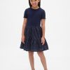 Abito con balze in tecnica mista per bambini Abito con balze in tecnica mista per bambini