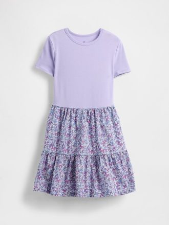Abito con balze in tecnica mista per bambini