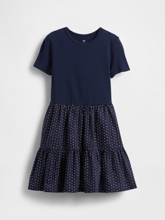 Abito con balze in tecnica mista per bambini
