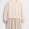 Abito felpato oversize in misto materiale per bambini