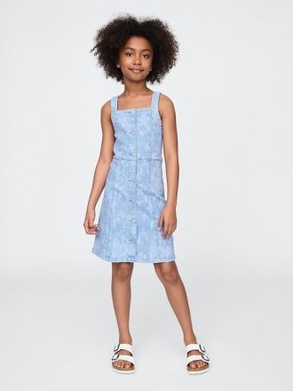 Abito floreale in denim per bambini