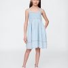 Abito in denim con arricciatura per bambini Abito in denim con arricciatura per bambini