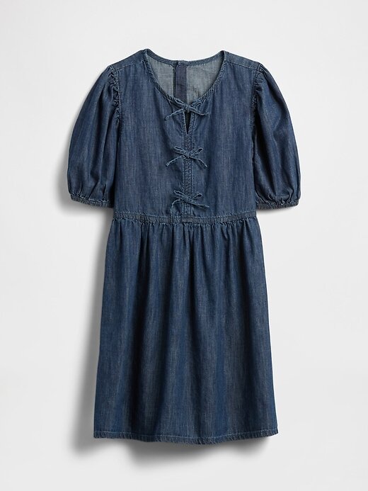 Abito in denim con maniche a sbuffo per bambini Abito in denim con maniche a sbuffo per bambini