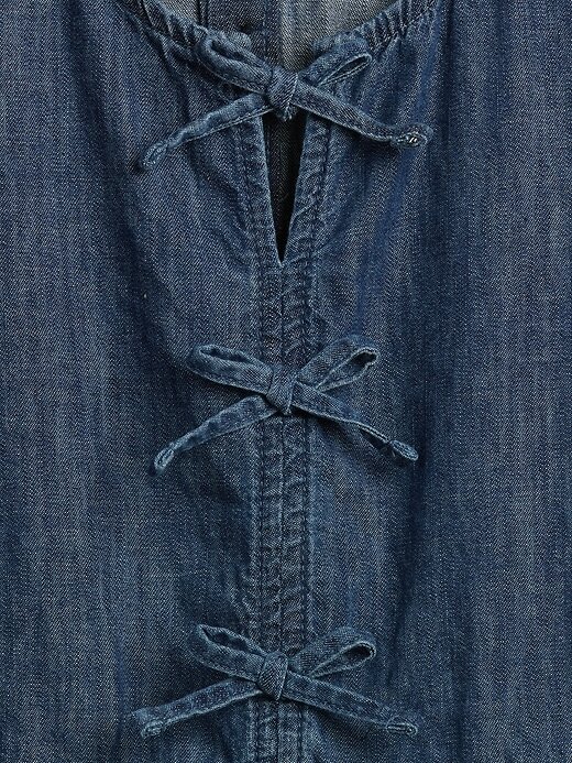 Abito in denim con maniche a sbuffo per bambini Abito in denim con maniche a sbuffo per bambini