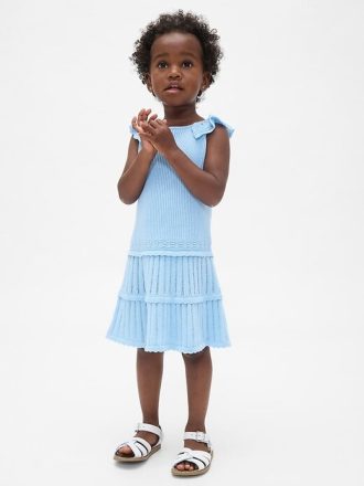Abito in maglia a vita bassa per neonati e bambini piccoli