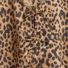 Abito leopardato in popeline con maniche a sbuffo per bambini