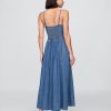Abito lungo in denim con cuciture Abito lungo in denim con cuciture