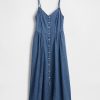 Abito lungo in denim con cuciture Abito lungo in denim con cuciture
