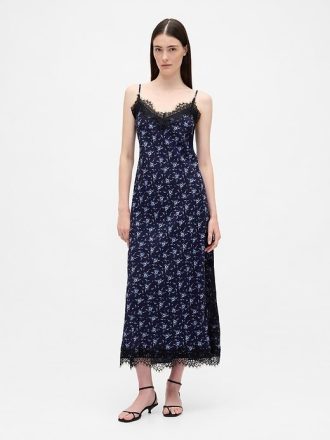 Abito lungo sottoveste con pizzo