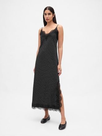Abito lungo sottoveste con pizzo