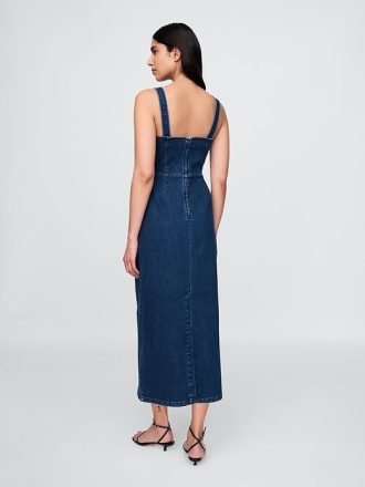 Abito midi aderente in denim