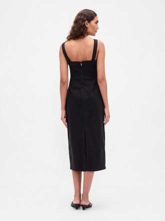 Abito midi aderente in denim