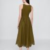 Abito midi con orlo a fazzoletto in tecnica mista Abito midi con orlo a fazzoletto in tecnica mista