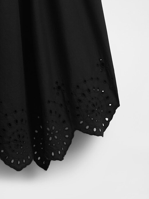Abito midi con orlo a fazzoletto in tecnica mista Abito midi con orlo a fazzoletto in tecnica mista