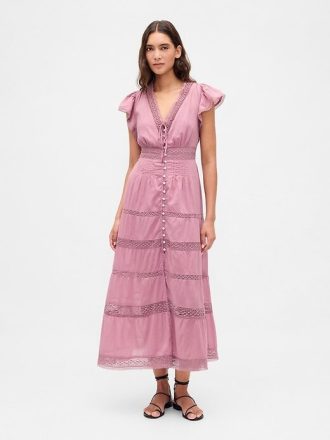 Abito midi con pizzo