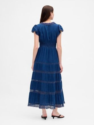 Abito midi con pizzo