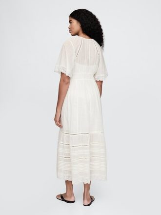 Abito midi con pizzo
