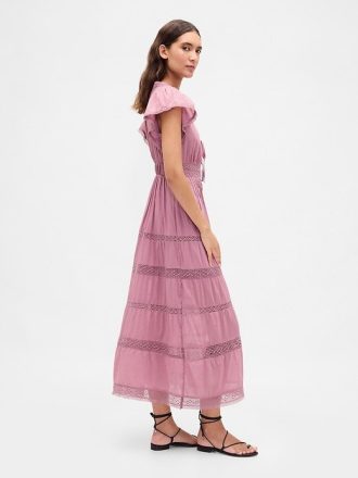 Abito midi con pizzo