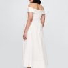 Abito midi con spalle scoperte in tecnica mista Abito midi con spalle scoperte in tecnica mista