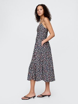 Abito midi con spalline annodate