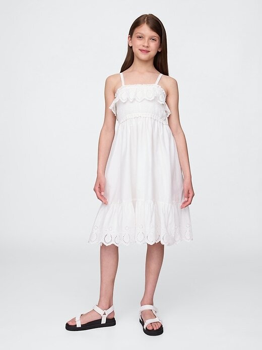 Abito midi con volant e arricciatura per bambini Abito midi con volant e arricciatura per bambini