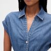 Abito midi in denim con risvolto Abito midi in denim con risvolto
