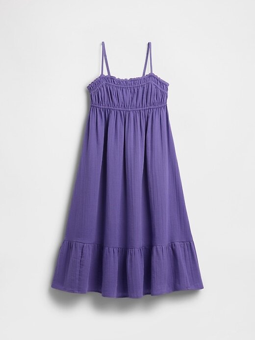 Abito midi in garza stropicciata per bambini Abito midi in garza stropicciata per bambini