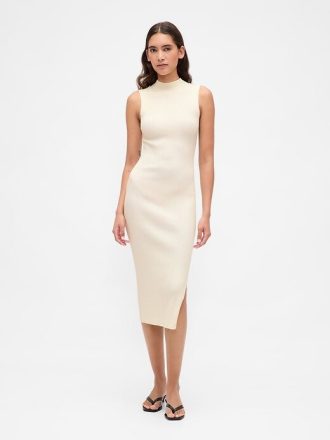 Abito midi in maglia a coste