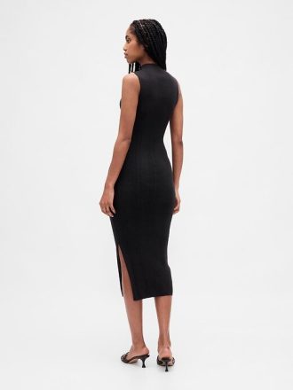 Abito midi in maglia a coste