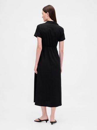 Abito midi in misto lino