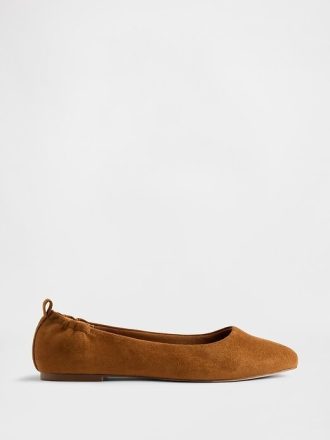 Ballerine in pelle scamosciata vegana