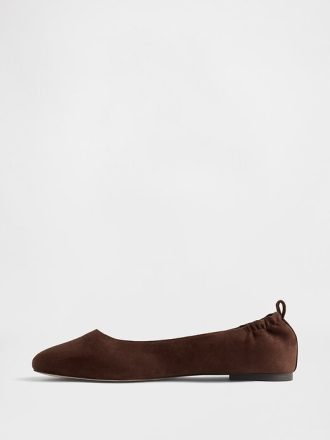 Ballerine in pelle scamosciata vegana