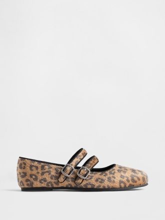 Ballerine leopardate con doppio cinturino