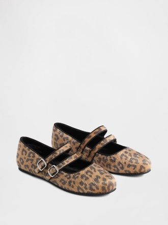 Ballerine leopardate con doppio cinturino