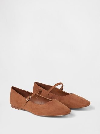 Ballerine Mary Jane in pelle scamosciata vegana