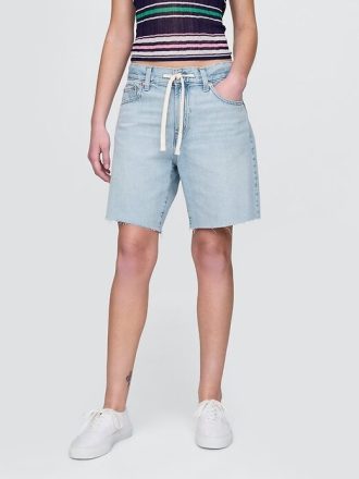 Bermuda in denim larghi anni ’90 a vita media da 8″