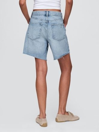 Bermuda in denim larghi anni ’90 a vita media da 8″