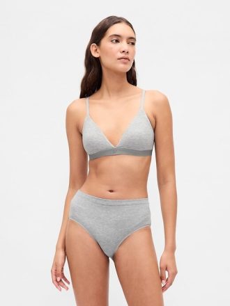 Bikini a vita alta in cotone elasticizzato biologico