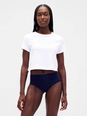 Bikini a vita alta in cotone elasticizzato biologico