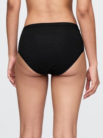 Bikini a vita alta in cotone elasticizzato biologico