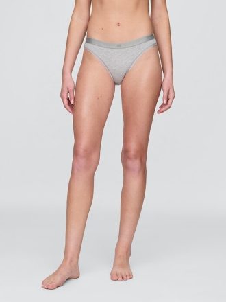 Bikini con logo in cotone elasticizzato biologico