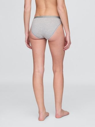Bikini con logo in cotone elasticizzato biologico