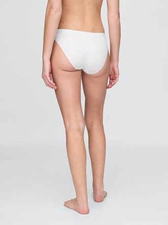 Bikini con logo in cotone elasticizzato biologico