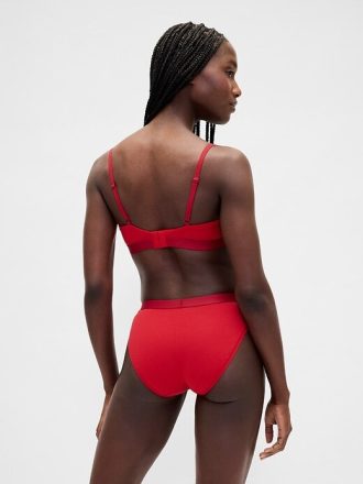 Bikini con logo in cotone elasticizzato biologico