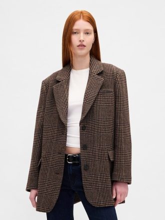 Blazer oversize in misto lana
