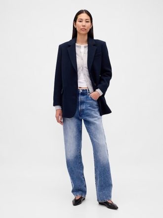 Blazer oversize in misto lana