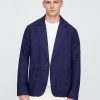 Blazer rilassato in lino e cotone