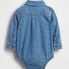 Body in denim con bottoni per neonati Body in denim con bottoni per neonati